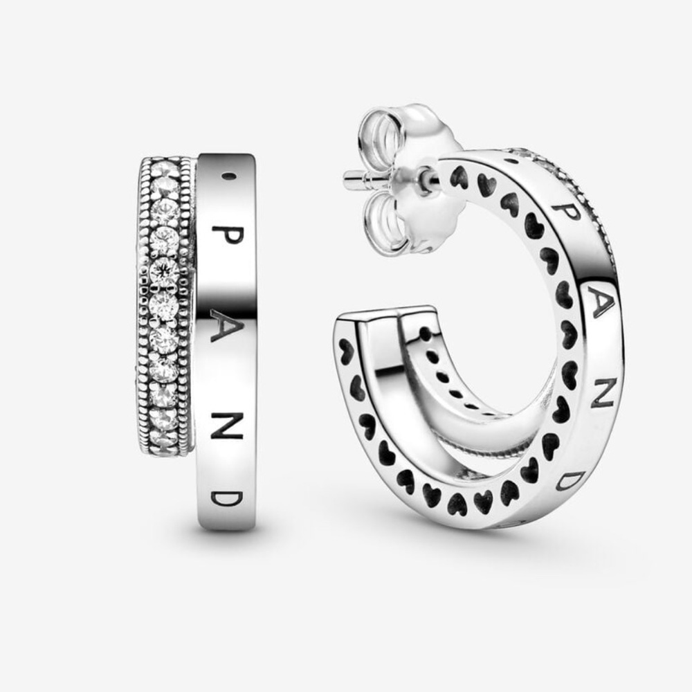 Pandora Pavé Double Hoop Earrings
